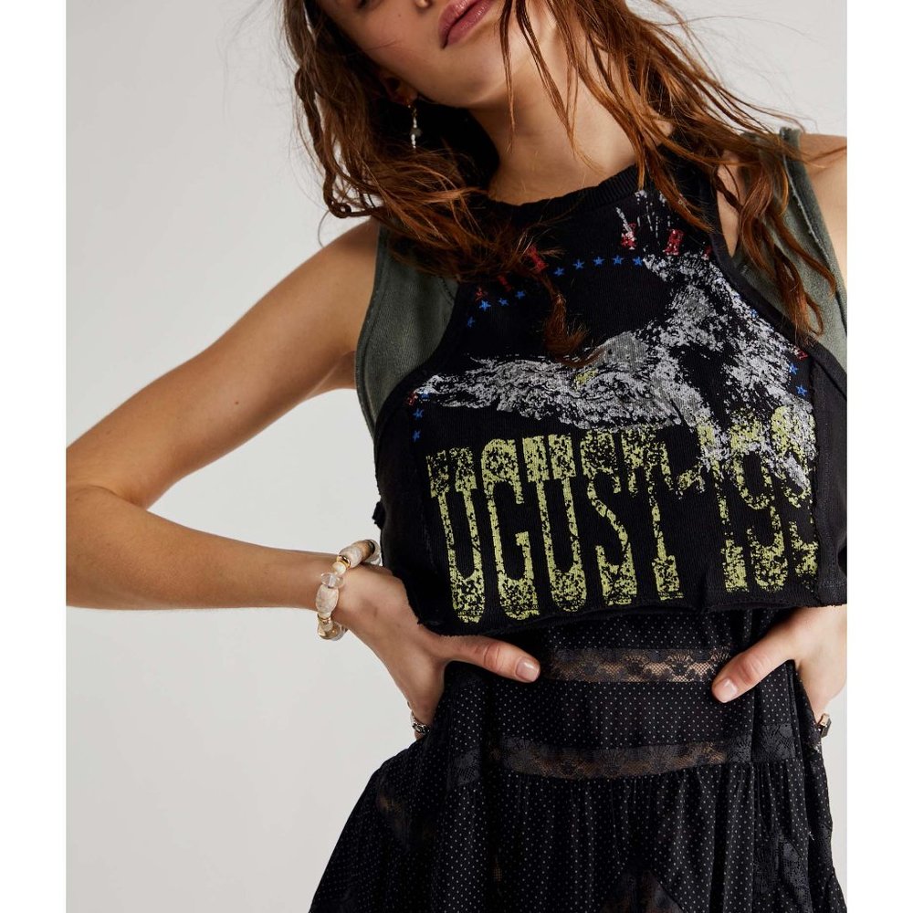 NWT Free People On The Edge Tank / Black Combo